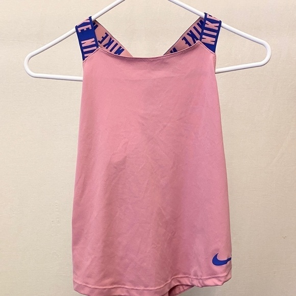 NIKE Girls Logo Cross Back Active Tank Top Medium - Picture 4 of 6